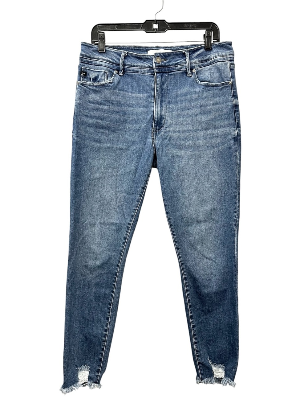 KanCan Jeans Distressed Skinny Leg Medium Wash Denim Frayed Hems Women’s 13 / 30